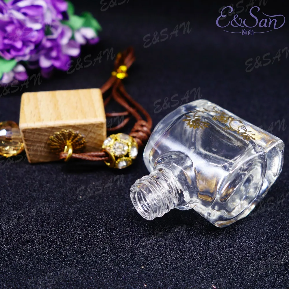 

FMT828TJ-10ML Handbag Type Transparent Bronzing Car Pendant Perfume Glass Bottle 100pcs/lot
