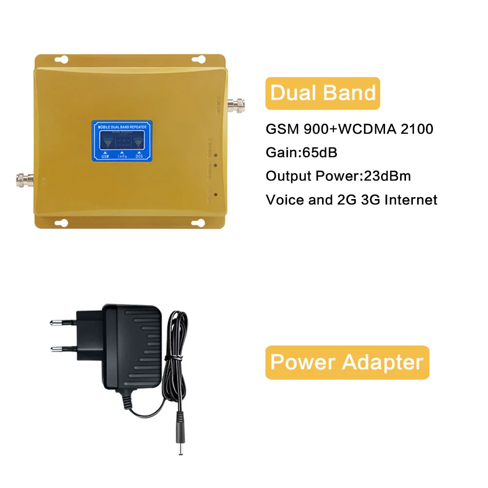 2G 3G GSM 900 МГц Ретранслятор WCDMA 2100 Усилитель сотового сигнала UMTS repedor