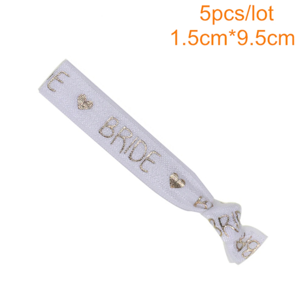 Bride tribe White 5 шт девичник вечерние браслеты Команда Невеста To Be Tribe повязка на голову веревка аксессуары для волос Девичья ночь Свадебный декор принадлежности, Q - Цвет: Bride tribe White