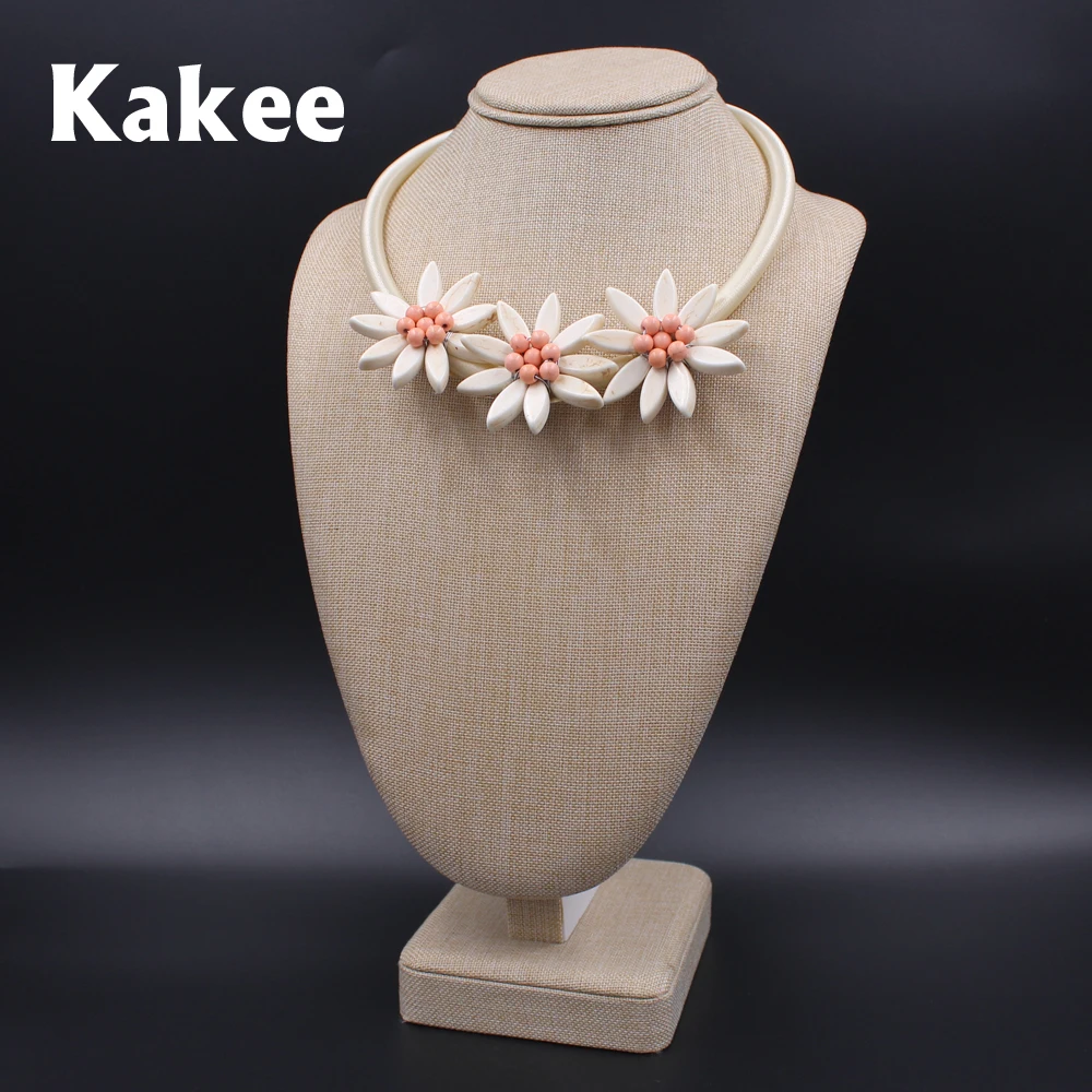 Kakee Stone Beads Handmade Rope Chain Turquoises Flower Choker Necklace for Women Maxi Collar Fashion Jewelry European Style | Украшения и