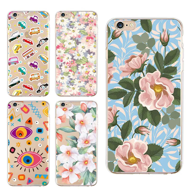 Модный винтажный мягкий прозрачный чехол из ТПУ для iPhone 4/4S 5 5S 6 6plus 7 8plus x