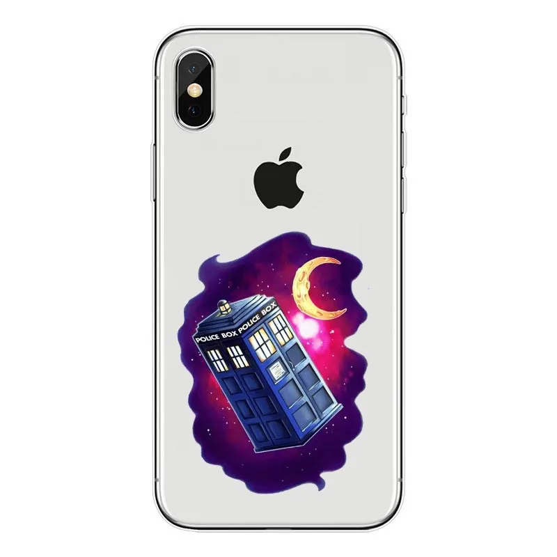 Прозрачный силиконовый мягкий ТПУ чехол Tardis Box Doctor Who для iPhone 6 7 8 Plus 11 12 Pro Mini X XR