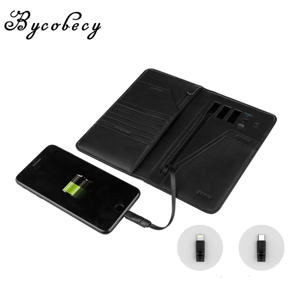 BYCOBECY 2019 Новый PU Смарт кошелек с Iphone и Android ёмкость 10000 мАч Творческий женские