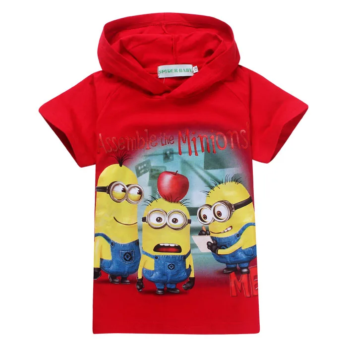2014 Fashion despicable me minions children kids boys t shirt hooded girls summer tees children's hoodies | Мать и ребенок