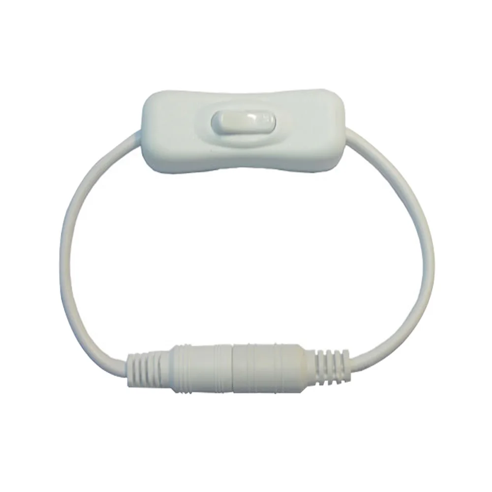 1 PCS White Встроенный переключатель вкл. Выкл. С женским штекерным кабелем питания 5,5x2,1 мм разъем коннектора постоянного тока проводной переключатель 5 в 12 В 24 В для CCTV светодиодный светильник - Цвет: 1 PCS White