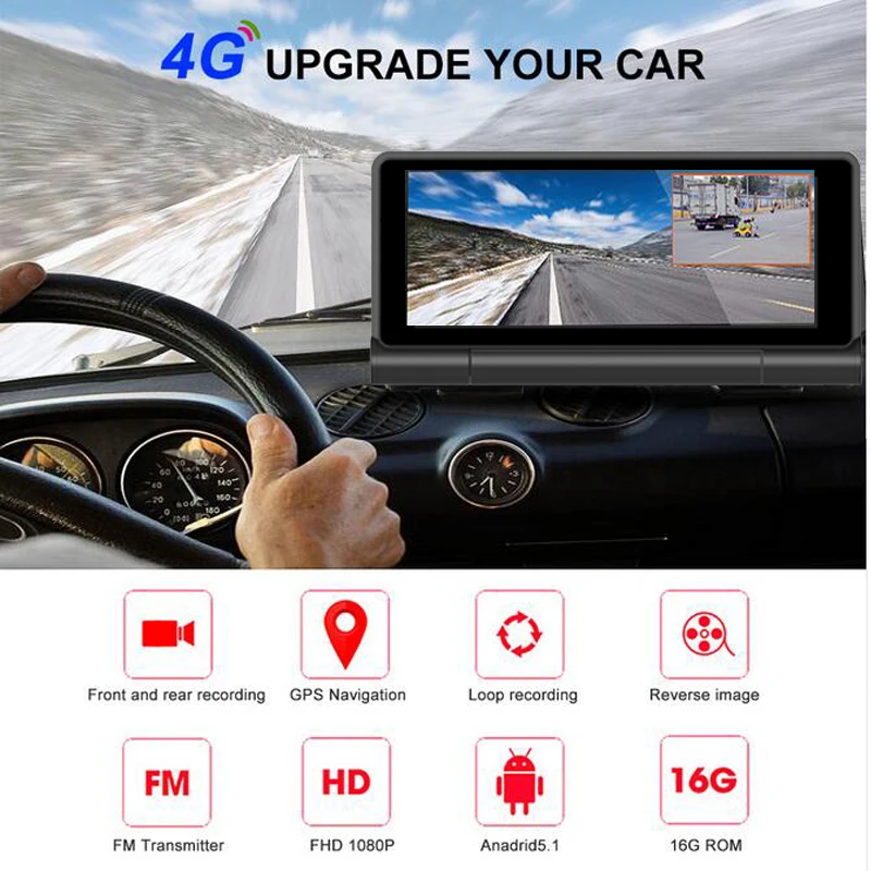Wifi 7 &quotАвтомобильные видеорегистраторы 4G Android dash камера ADAS FHD 1080P видео рекордер gps