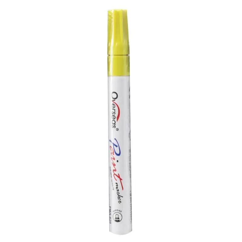 Yellow Водостойкая ручка для рисования уход за автомобилем колеса шины жирная Марка ручка полировка автомобиля авто резиновые шины протектора металлический маркер с перманентной краской граффити - Цвет: Yellow