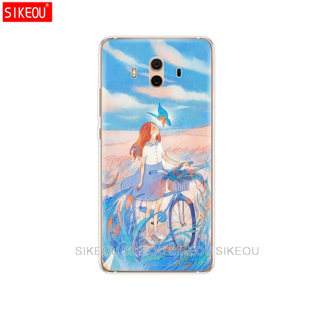 Силиконовый чехол для телефона Huawei mate 7 8 9 10 pro LITE с красивыми цветами и бабочками в