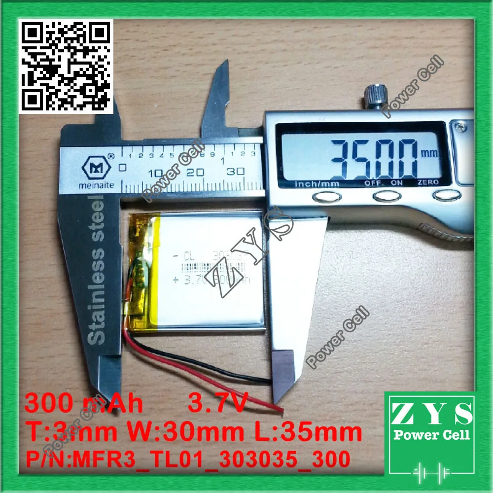 303035 полимерная литиевая батарея 3 7 V 300 mah 033035 3x30x35mm mah|polymer battery|polymer battery 3.7v3.7v polymer |