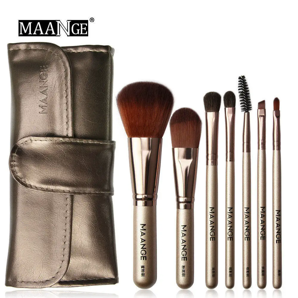 MAANGE 7 Pcs Makeup Brushes Set Eyebrow Eyelash Eyeshadow Blending Powder Blush Brush Cosmetic Make Up Tool Kits Maquiagem | Красота и