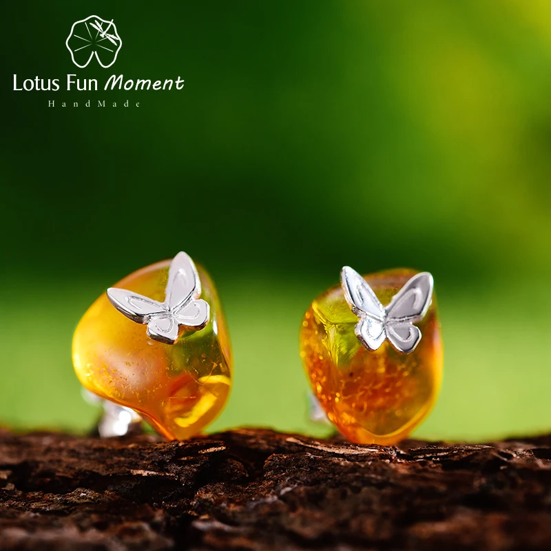 Lotus Fun Moment реального 925 пробы серебро Натуральный камень Модные украшения золотой