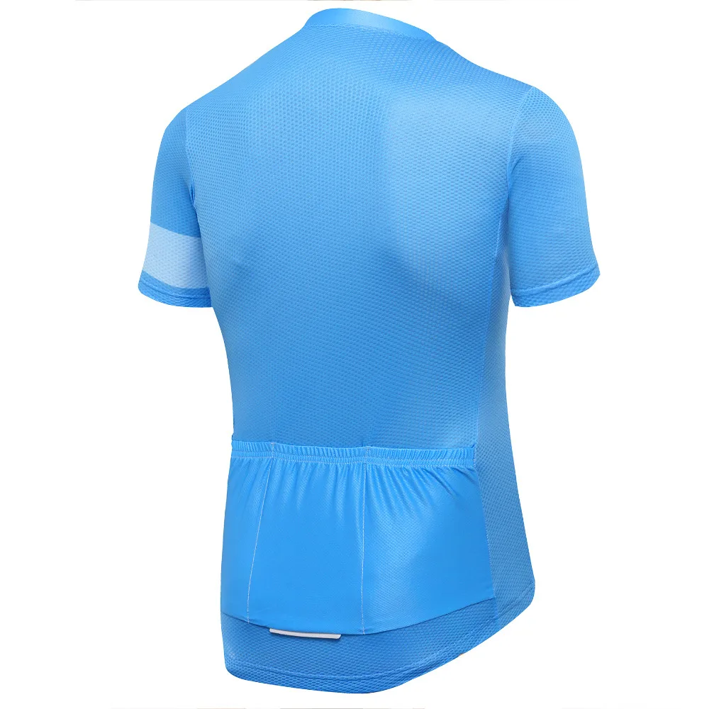 Спортивная быстросохнущая футболка Geeklion Pro Team Ropa Ciclismo синяя облегающая с