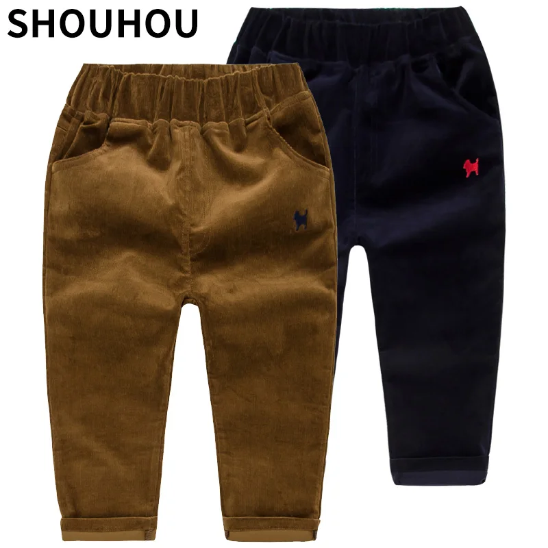 SHOUHOU/детские вельветовые штаны для мальчиков сезон весна осень детские брюки с