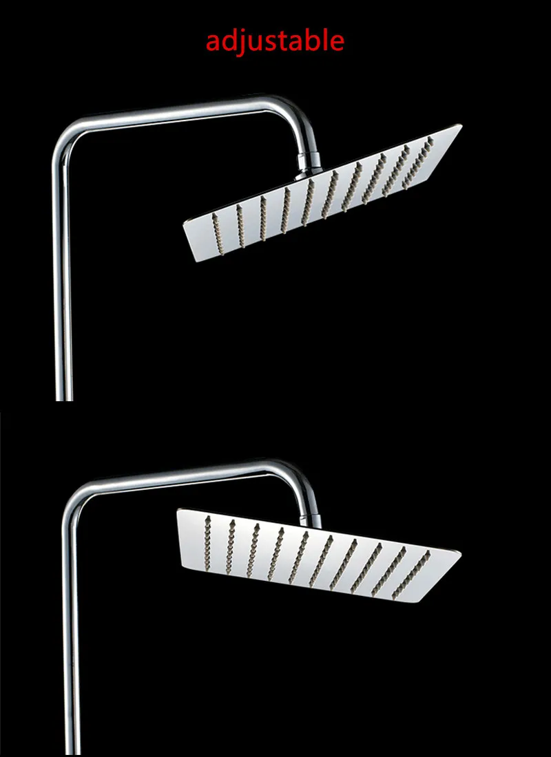 

Free shipping 304 stainless steel 10 inch(25x25cm) square shape Modern bathroom rainfall shower head sprayer ultra-thin ducha