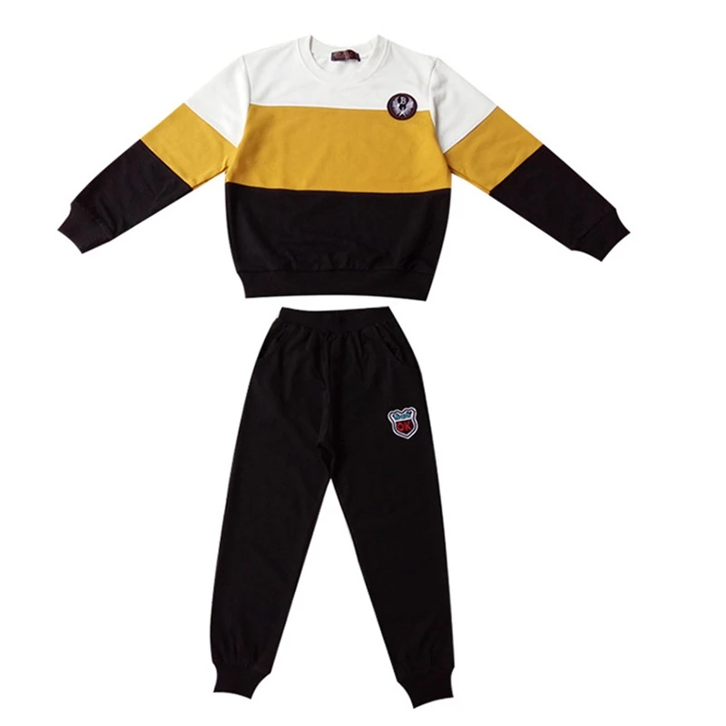 T-shirt and trousers Одинаковые комплекты для семьи Новая Осенняя футболка свитшоты для всей семьи с длинными рукавами и круглым вырезом и брючный костюм комплект спортивной одежды для семьи - Цвет: T-shirt and trousers