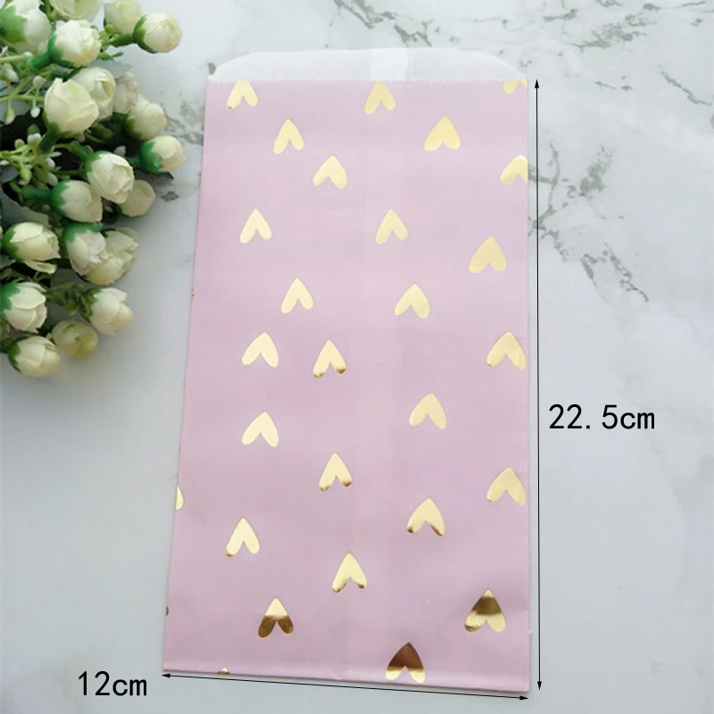 Подарочные бумажные пакеты для конфет в форме золотых сердечек 25 шт. сувениры на