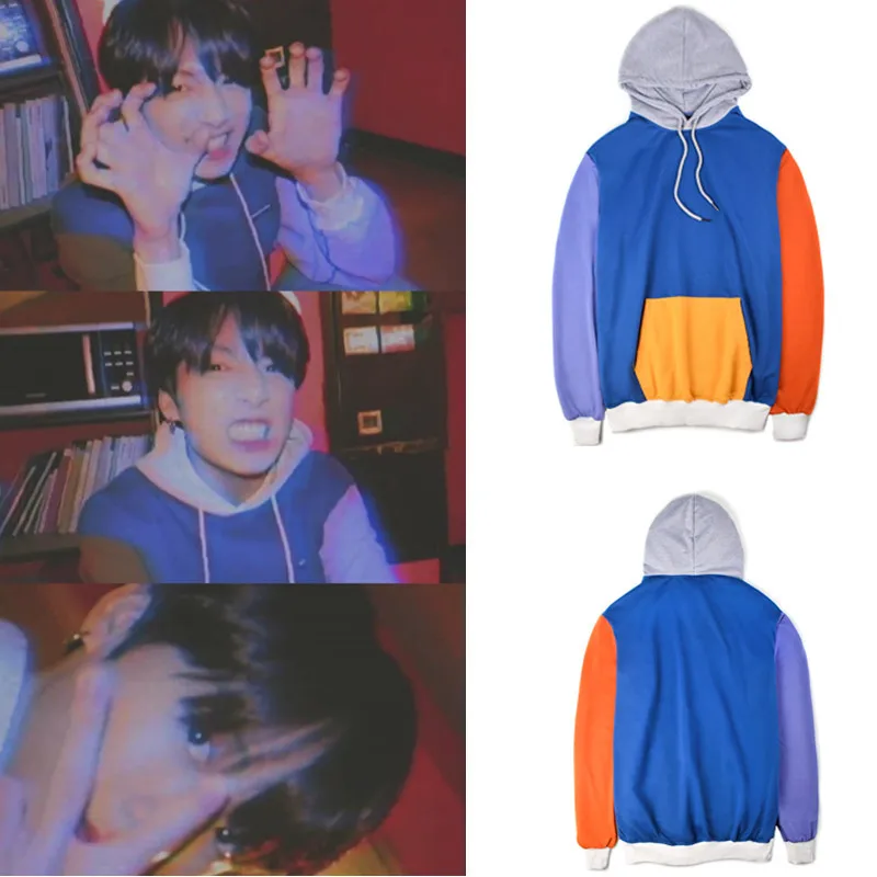 Kpop Jungkook, осенне-зимние ретро толстовки, цветная куртка с капюшоном, k-pop Bangtan, для мальчиков, harajuku, худи, Женское пальто