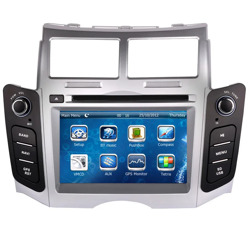 2-Din головное устройство автомобиля DVD плеер для Toyota Yaris 2005-2011 Вт/gps навигационной