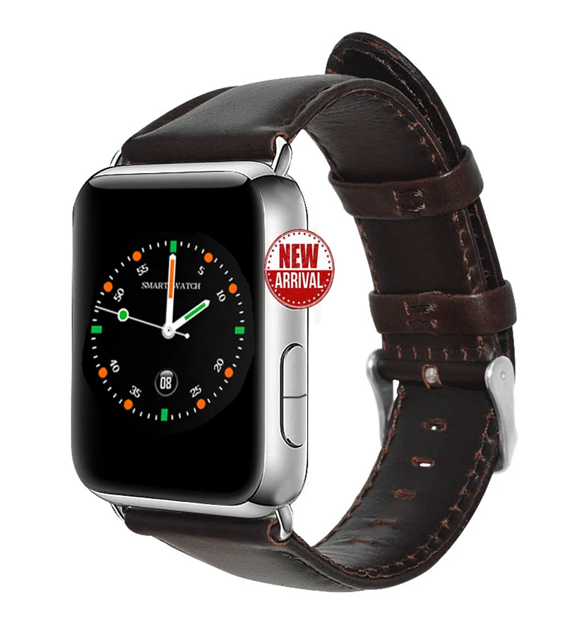 Оригинальные кожаные Смарт-часы Мужские Женские наручные часы gps кровяной сон