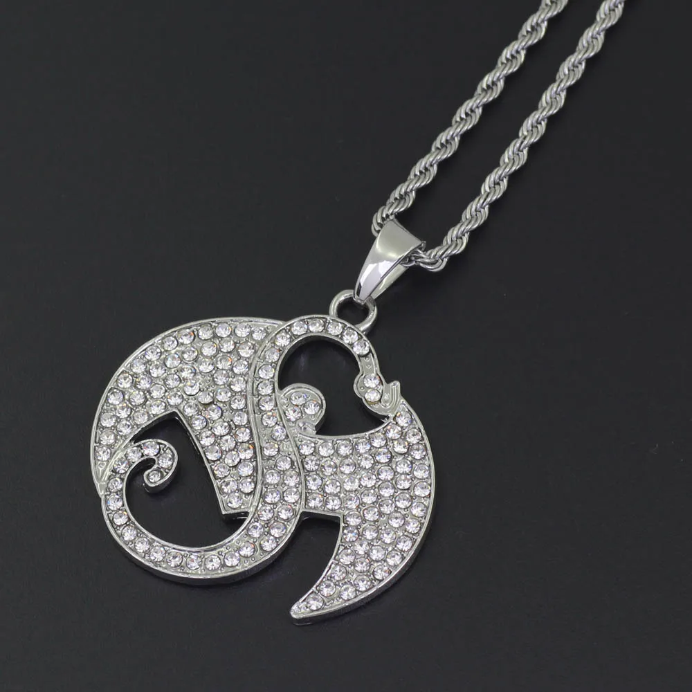 N300 silver Распродажа 26 стилей BLING хип хоп кристалл кулон ожерелье ювелирные изделия для мужчин ICED OUT N01 - Окраска металла: N300 silver