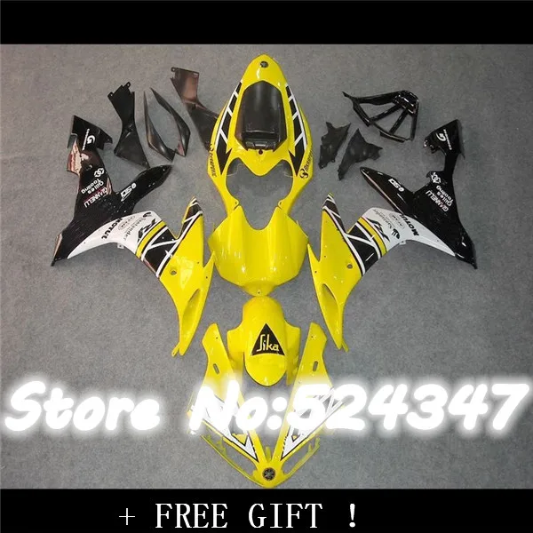

Hey-Yellow black Fairing kit for YZFR1 04 05 06 YZF R1 2004 2005 2006 YZF1000 yzfr1 Injection mold Fairings Set for Yamaha