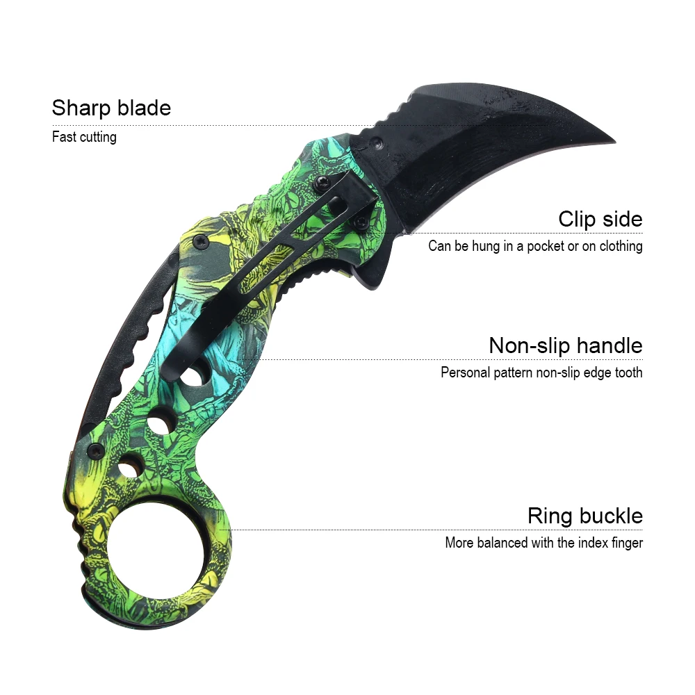 JelBo Karambit портативный карманный многофункциональный складной нож из нержавеющей