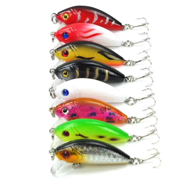 

HiUmi 1pc 5cm 3.6g Minnow Fishing Lure Artificial Bait Plastic Hard Fishing Lure 8Color Fishing Bait pesca