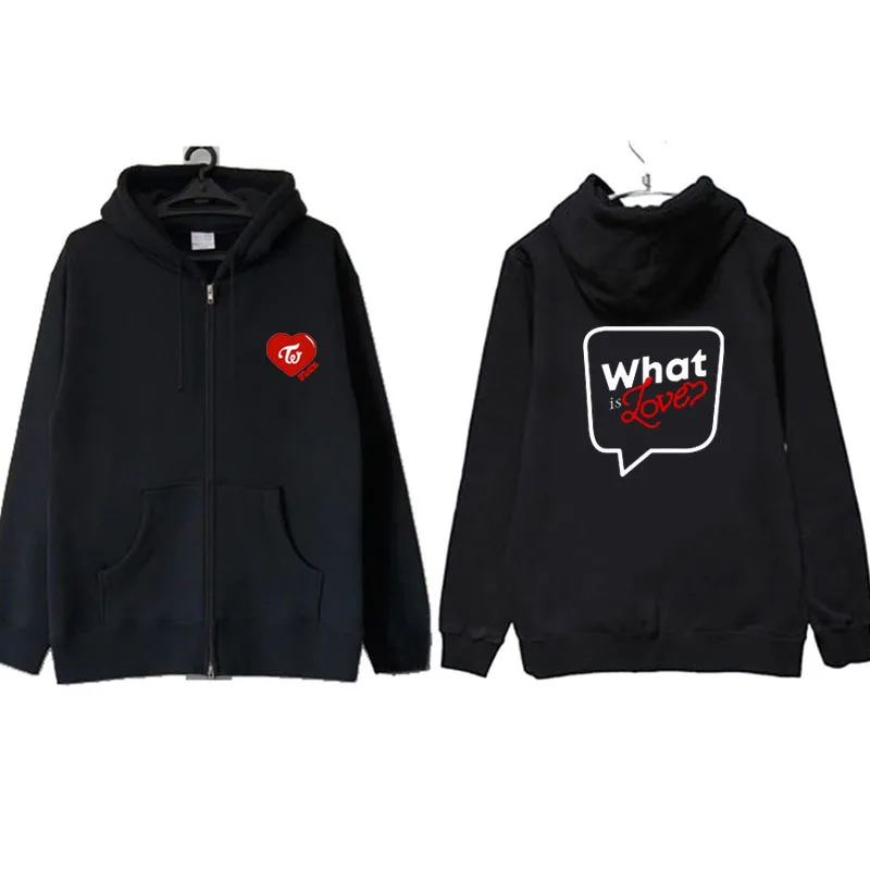 K Pop Kpop TWICE What is Love Album худи повседневные хлопковые Толстовки на молнии с капюшоном