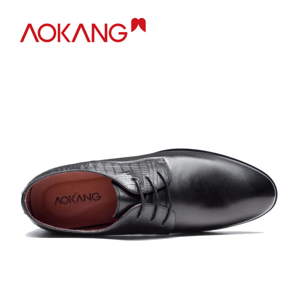 AOKANG/Новое поступление; Мужские модельные туфли; мужские свадебные туфли из натуральной кожи; брендовая мужская обувь; обувь с перфорацией типа «броги» высокого качества