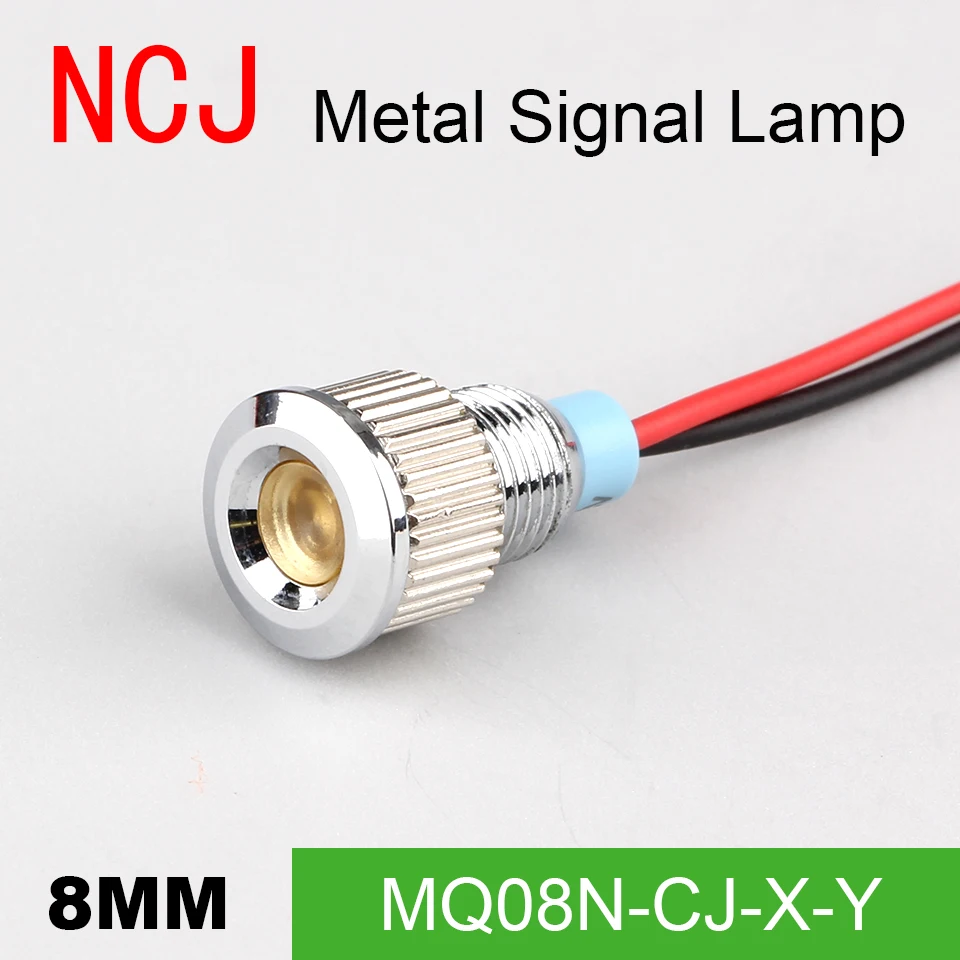 NCJ 8 светодиодный Металл LED пилот панель тире сигнала индикатор предупреждения