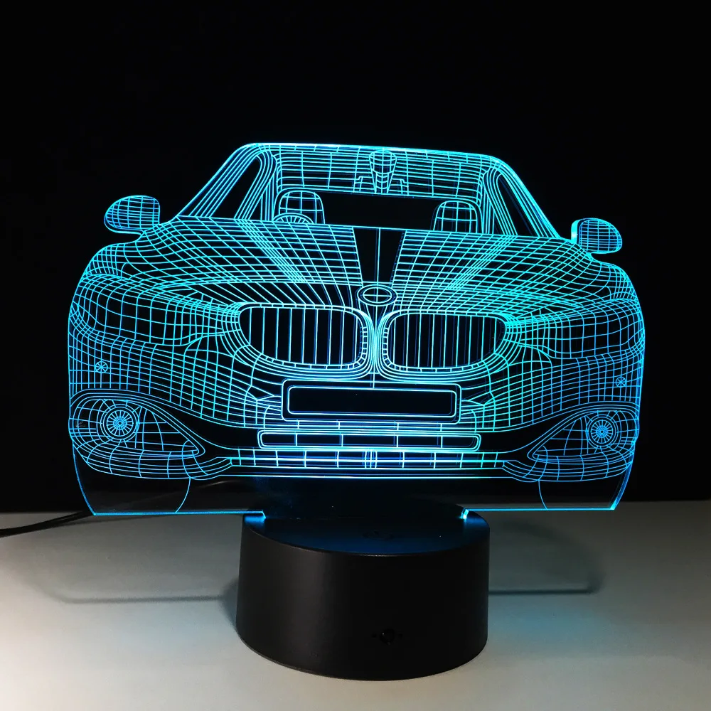 СВЕТОДИОДНЫЙ Автомобильный 3D иллюзия Лампа 7 цветов Изменение светодиодный Luminaria