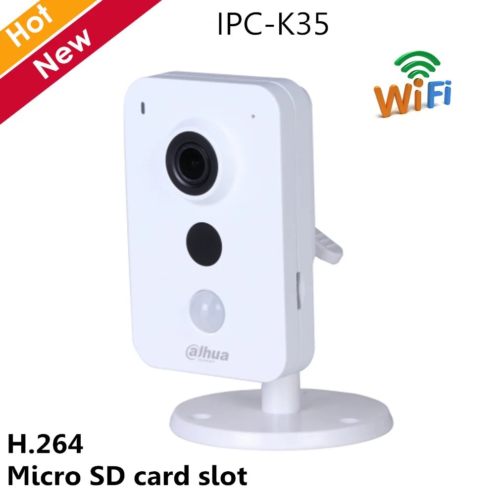 Dahua, 3MP, Wifi, IP камера, IPC-K35, Wifi, беспроводная камера, поддержка max 128G, хранилище Easy4ip, облако, H.264, ИК, расстояние 10 м, камера безопасности