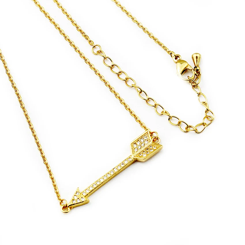 Мода Боком Голодные игры CZ Любовь стрела купидона ожерелья подвески цепочки