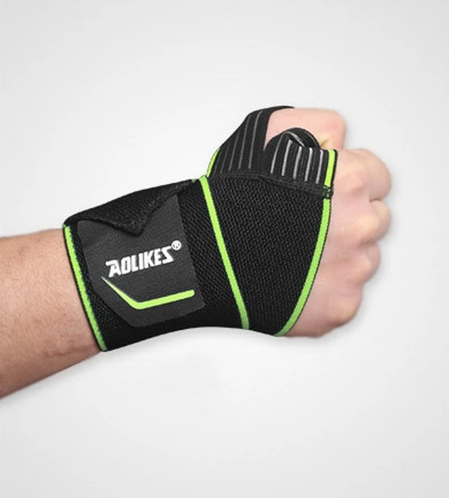 2 pcs black green 2 шт., спортивный эластичный бандаж для запястья, поддержка, фитнес, бодибилдинг, обертывание рук, ремешок для запястья, Теннисный Браслет, тренажерный зал - Цвет: 2 pcs black green