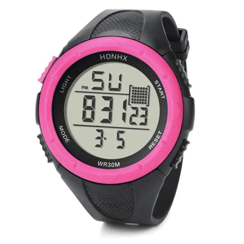 Pink Mo Для мужчин t# N03 модные Для мужчин часы светодиодный цифровой будильник Дата Военные Спортивные часы, армейские Водонепроницаемый кварцевые наручные часы платье Прямая поставка - Цвет: Pink