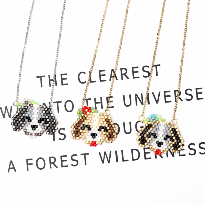 Fairywoo Миюки ювелирные изделия собака милое животное ожерелье женское дружба