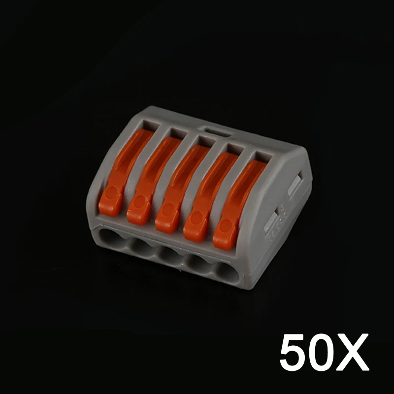 50 шт. 222-415 пружинный рычаг Push Fit многоразовый кабель 5 проводной разъем 32A