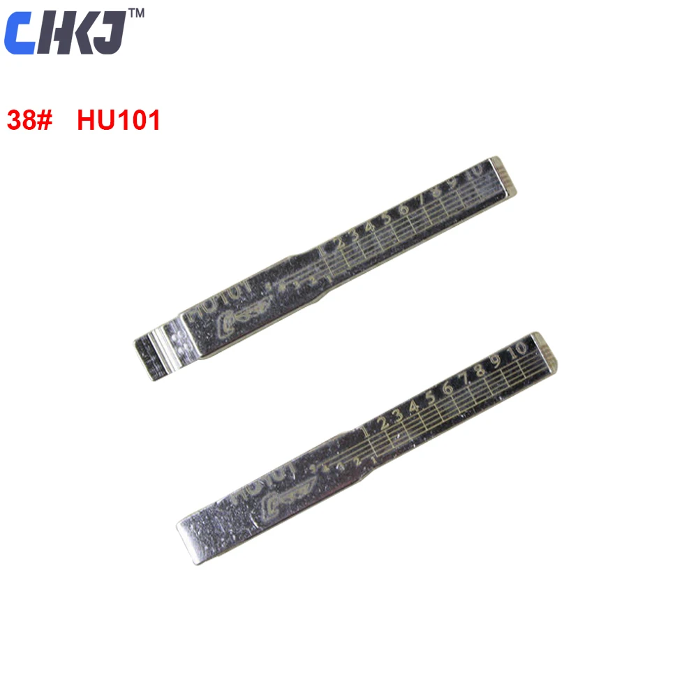 

CHKJ 10pcs/lot HU101 Engraved Line Key Blank NO.38 For V-olvo S40 V40 Ford Jaguar Max Land Rover Scale Shearing Teeth Key Blade