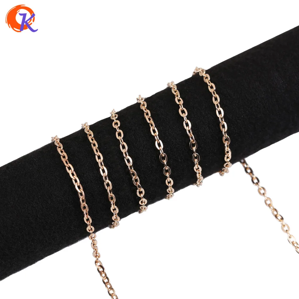 Rose Gold Сердечный дизайн, 10 м/лот, родий/серебро/золото KC/бронзовое ожерелье, цепочки, латунь, оптом, для изготовления ювелирных изделий DIY, материалы - Цвет: Rose Gold