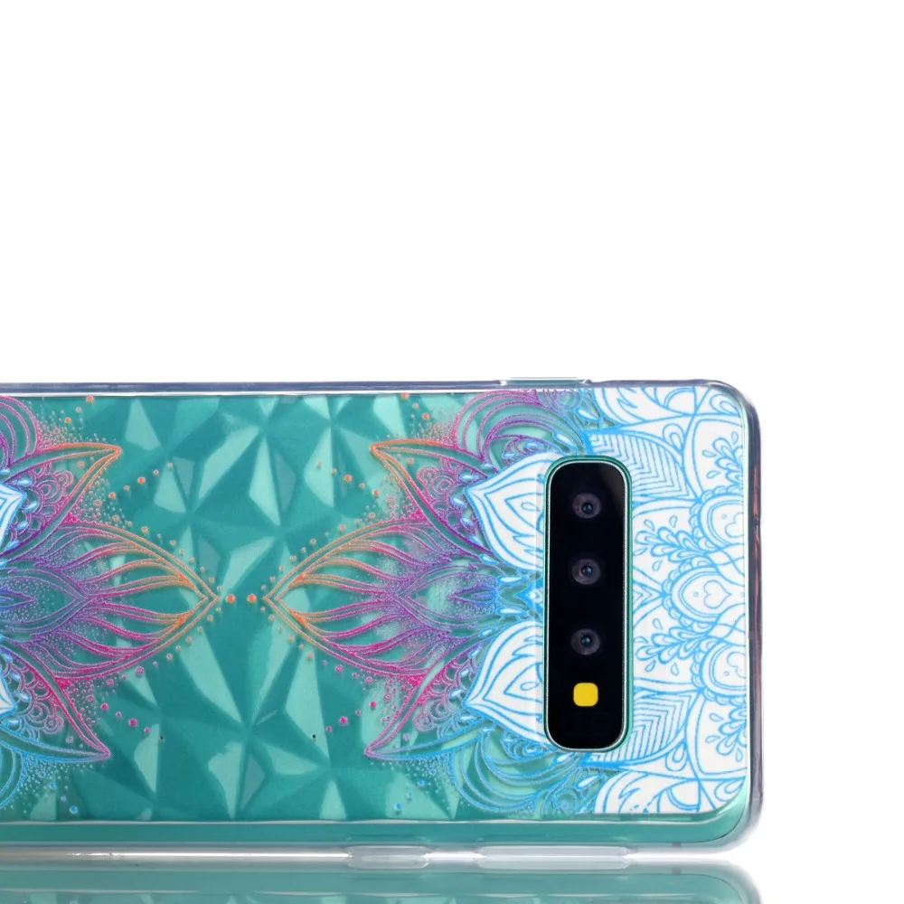 Мягкий силиконовый чехол с 3D алмазным дизайном для Samsung Galaxy S10 Plus S10e + прозрачные