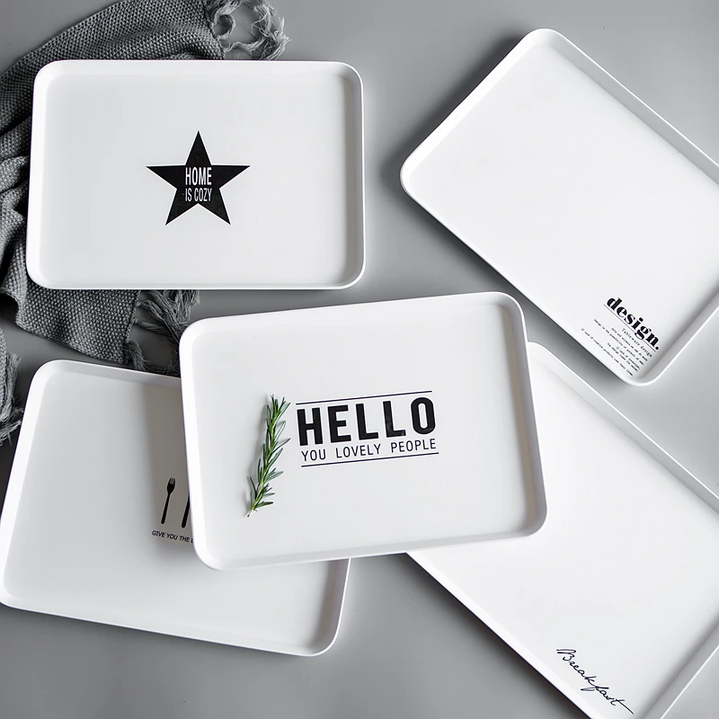 Сервировочный поднос в скандинавском стиле Меламиновый десертный для чая