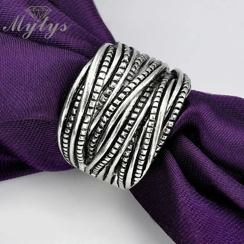 Mytys модное массивное широкое кольцо для женщин, массивные кольца с перекрестным дизайном R1040