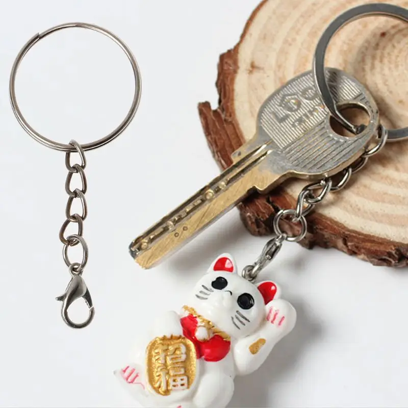 

20Pcs Metal Split Lobster Clasp Hook Key Chain Rings with Chain Jewelry Making