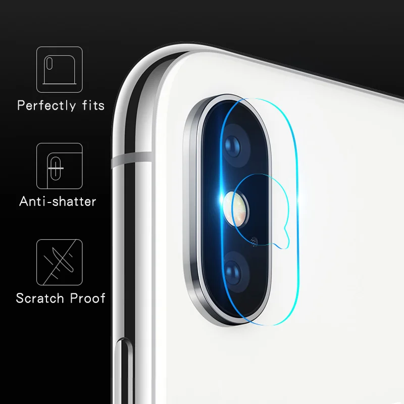Ionct 2pcs/lot 2.5D Camera Lens Film Screen Protector for iphone X Glass Back Cover Tempered | Мобильные телефоны и