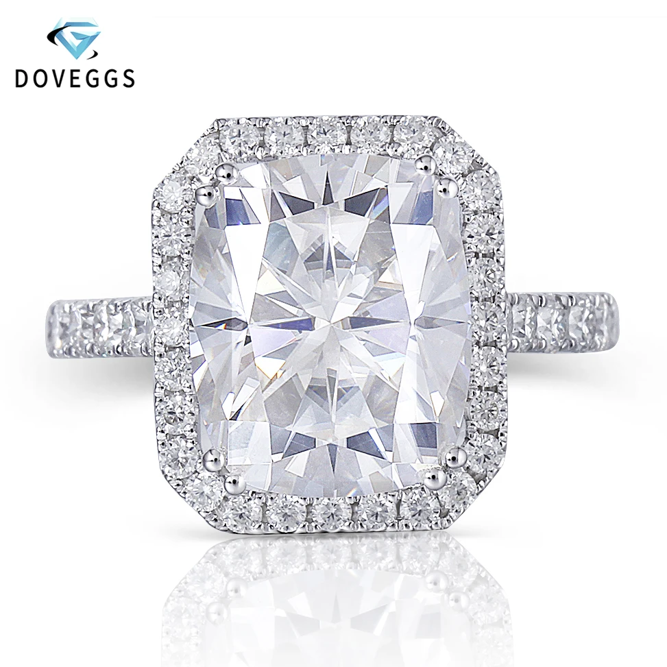 Кольцо обручальное DovEggs с муассанитом женское кольцо покрытием под Белое золото