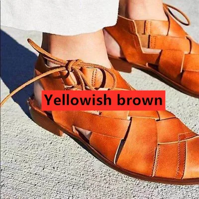 Yellowish brown Мужские сандалии в европейском и американском стиле; Мужская обувь; коллекция года; мужские сандалии-гладиаторы в римском стиле; обувь унисекс; Летние вьетнамки; цвет серый, черный; сандалии на плоской подошве - Цвет: Yellowish brown