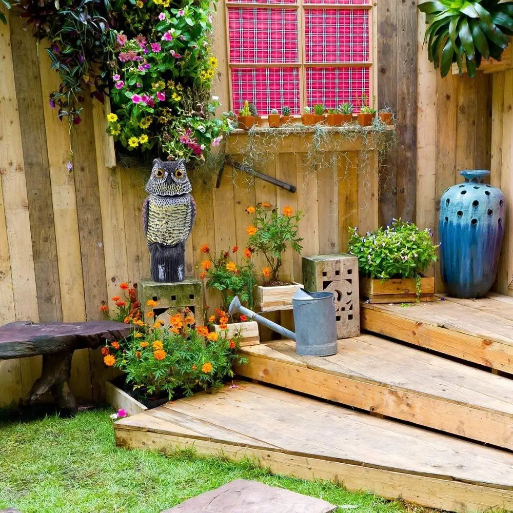 Большая Реалистичная Сова приманка вращающаяся голова сорняков борьбы с