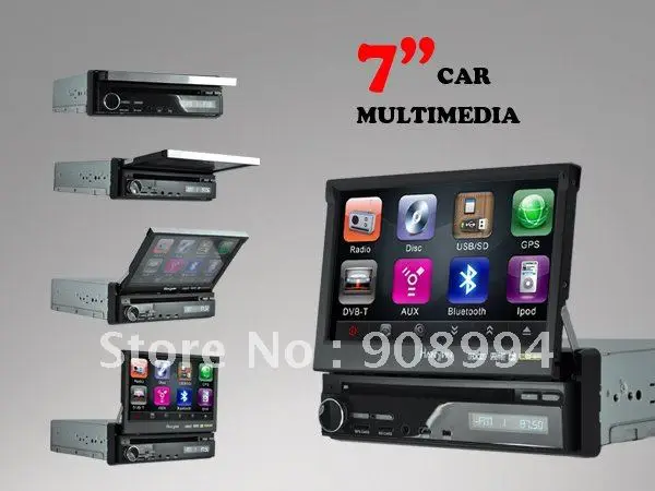 Hot sale 7 Inch 1 Din Motorized foldout Mechanism panel touch screen Car DVD Player With Analog TV+BT+FM+MP3/MP4 Free shipping | Автомобили