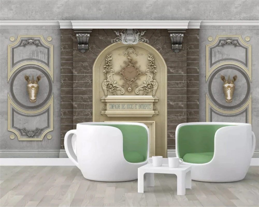 beibehang Customized retro embossed French carved simple European TV background papel de parede wallpaper papier peint behang |
