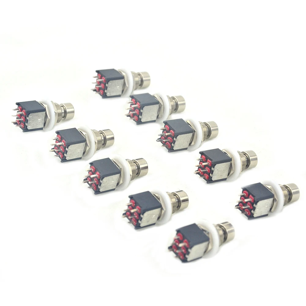 10 X Mini DPDT монтажные штифты для печатной платы мгновенный ножной переключатель